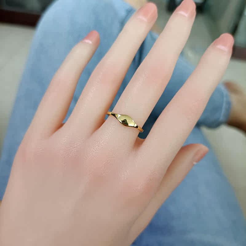 小众复古精致ins弧面菱形光面戒指 女钛钢简约百搭高级感瘦子指环