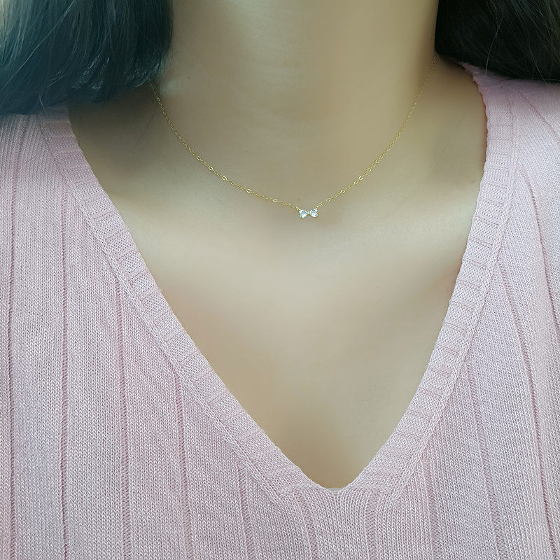 HuoTing925银镀14K金闪O女
