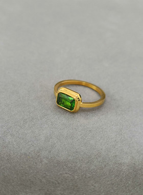 HuoTing女镀金精致百搭宝石戒指