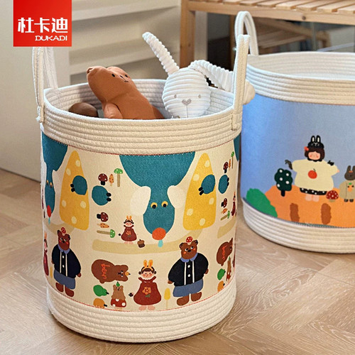 卡通折叠儿童玩具收纳桶宿舍衣服脏衣桶手提无异味车载零食收纳筐