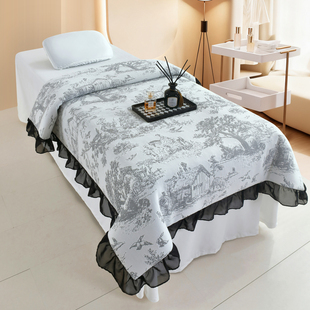 针织棉美容院单被套中医理疗馆被子按摩床足浴店盖毯被套加厚四季