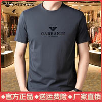 专柜正品GABBANIE夏季冰丝透气圆领短袖T恤男士时尚高档半袖上衣