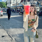 森林薄雾 钩花蕾丝拼接款 搭配开衫 麓津自制 防晒衫 衬衣小披肩女