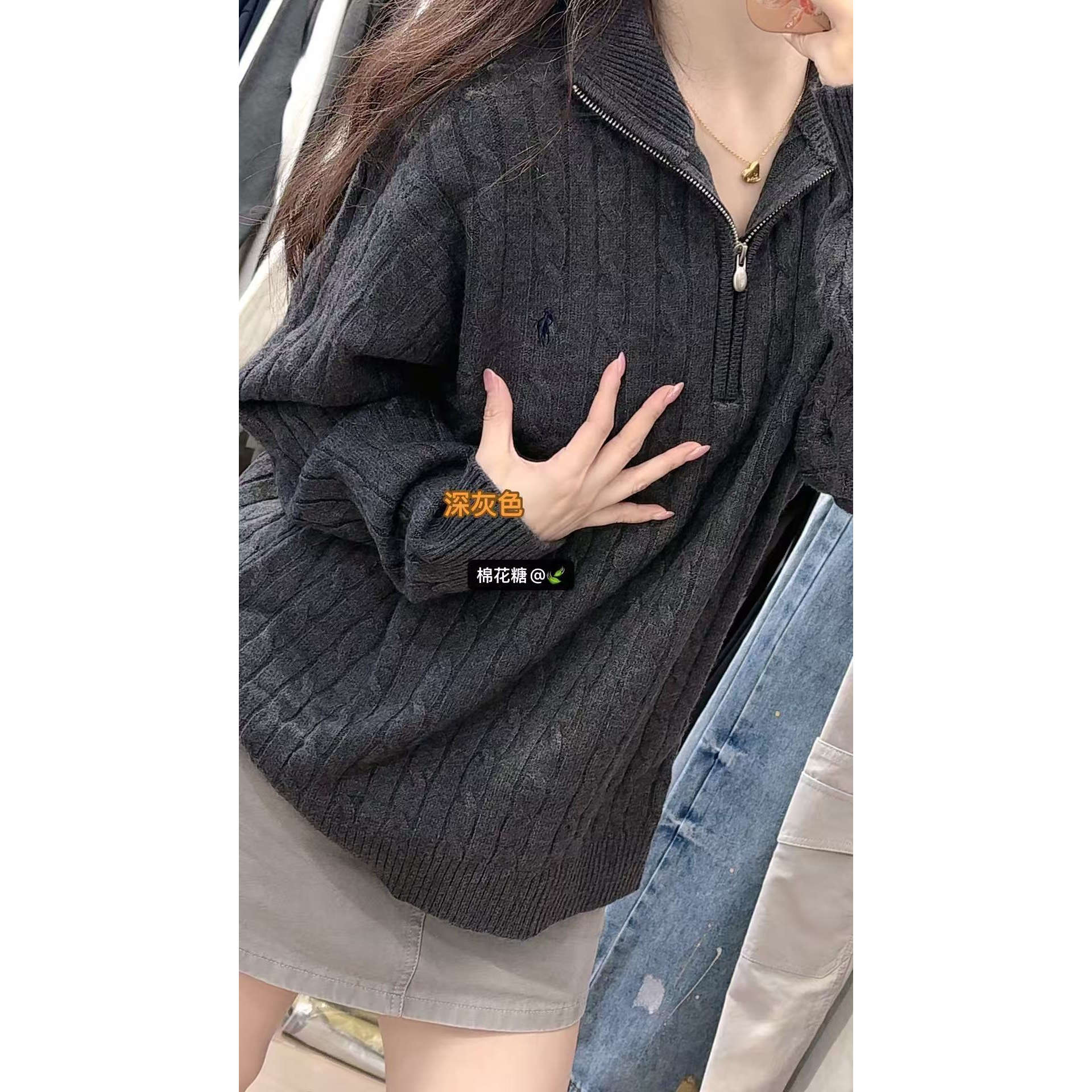 韩版男女童1092半拉链毛衣外套冬装2026新大童青少年潮打底衫亲子