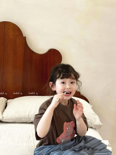 韩国短袖短袖上衣童装可爱中大童