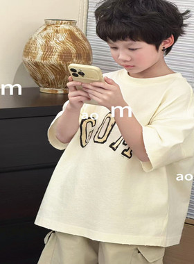 潮牌GM细节满满立体GOM短袖T恤男女童2026夏新大童上衣显白青少年