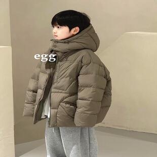 韩国童装EG家洋气色感版型上身赞两色羽绒服2026冬季韩版男女大童