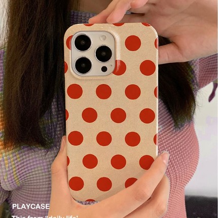 适用iPhone16promax苹果17小米17pro新款mate80华为p70荣耀200菲林nova13手机壳vivox300牛皮波点~oppofindx9