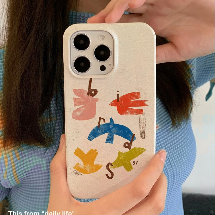 适用iPhone16promax苹果14小米15新款mate70华为p70nova13荣耀200手机壳opporeno13软壳vivox100艺术插画小鸟