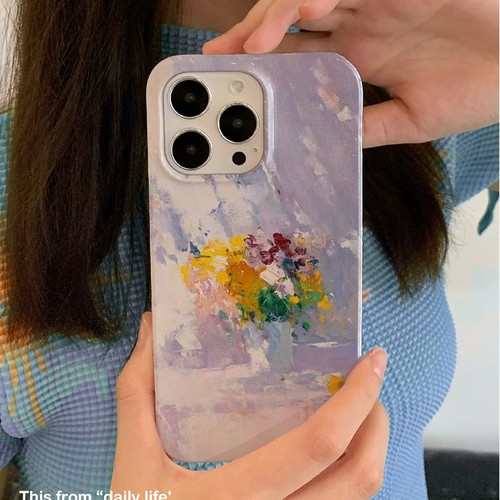 油画花束适用iPhone16promax苹果15小米14新款mate60华为p70适用nova荣耀200菲林手机壳13opporeno12vivox100