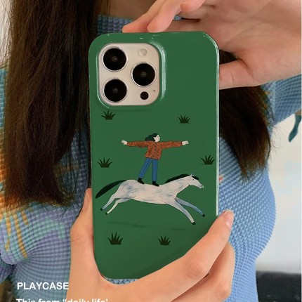 适用iPhone16promax苹果17小米17pro新款mate80华为p70荣耀200菲林nova13手机壳vivox300白马少女~oppofindx9