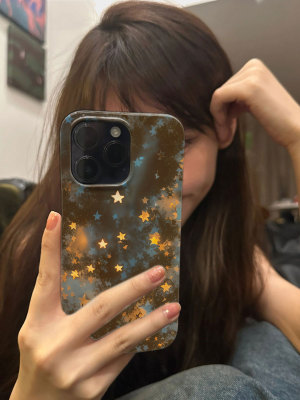 橙黄星星菲林~iPhone15pro苹果13promax适用vivoS9情侣mate50华为nova11小米13/14手机壳oppofindX5荣耀80/90