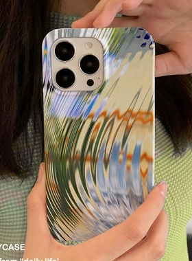 适用iPhone16promax苹果17小米17pro软mate60华为p70荣耀200菲林nova13手机壳vivox300绿色水波oppofindx9pro