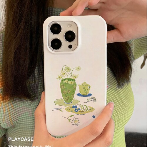 适用iPhone16promax苹果17小米17pro新款mate80华为p70荣耀200菲林nova15手机壳vivox300绿色花瓶~oppofindx9