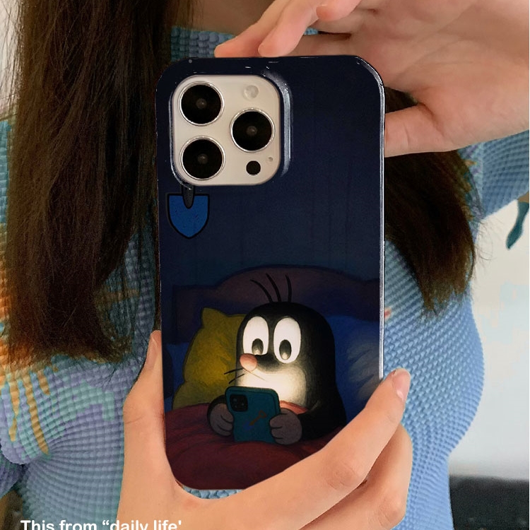适用iPhone16promax苹果14小米15新款mate70华为p70nova13荣耀200手机壳opporeno13软壳vivox100可爱失眠鼹鼠