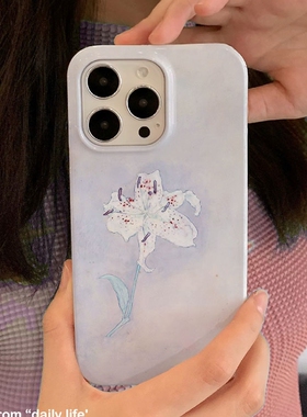 适用iPhone16promax苹果14小米15新款mate70华为p70nova13荣耀200手机壳opporeno13软壳vivox100简约淡雅花朵
