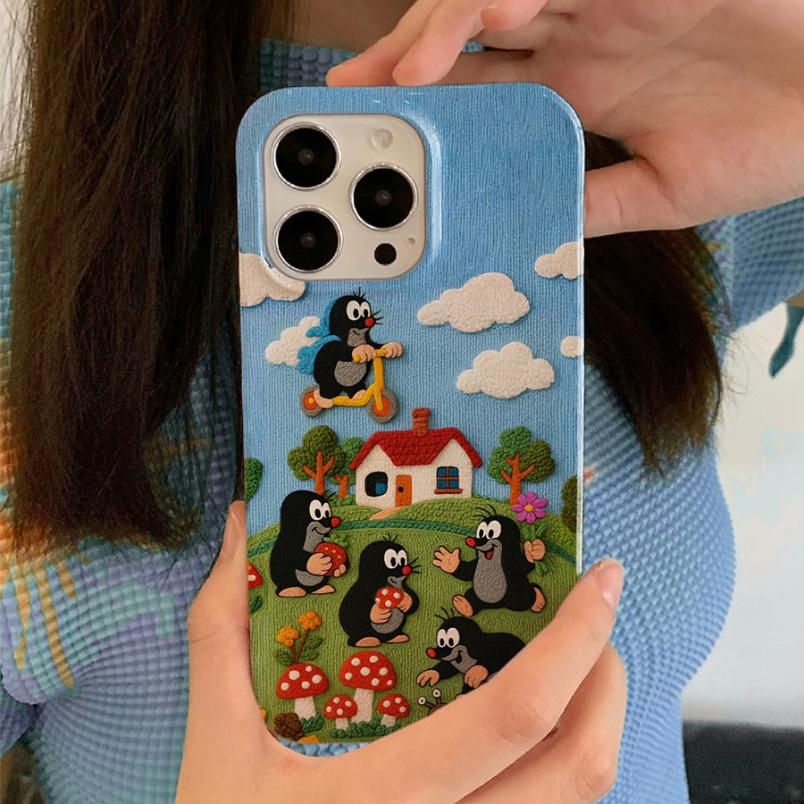 适用iPhone16promax苹果14小米15新款mate70华为p70nova13荣耀200手机壳opporeno13软壳vivox100采蘑菇鼹鼠