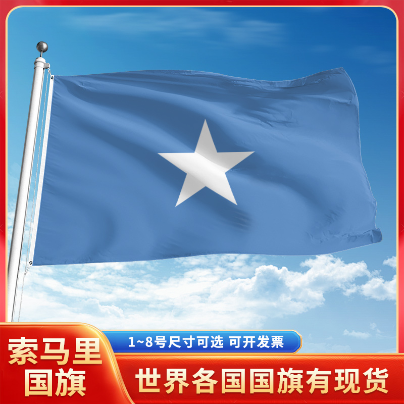 索马里国旗12345号户外世界各国旗帜万国旗手摇旗串旗定制办公桌