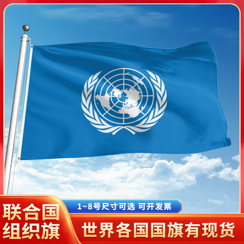 联合国旗12345678号户外旗手摇旗串旗办公桌旗室内会议签约旗外国旗万国旗小旗帜广场装饰吊旗落地旗