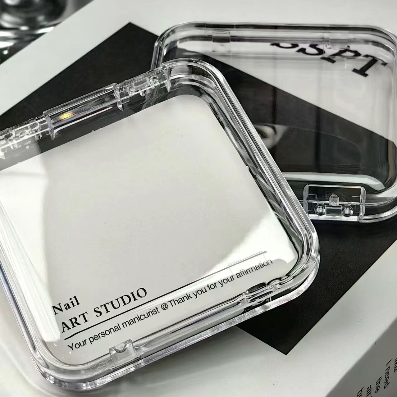 手工穿戴甲盒子透明加厚美甲盒子展示礼盒收纳盒包装盒美甲透明盒