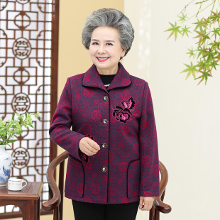 中老年人春秋外套女奶奶装秋季两用衫6070岁妈妈保暖上衣服老太太