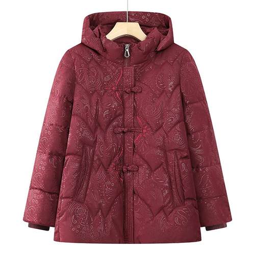 中老年妈妈保暖棉衣连帽