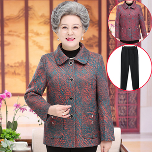 中老年女装妈妈春装外套老年人奶奶60岁秋装宽松女装短款老人上衣