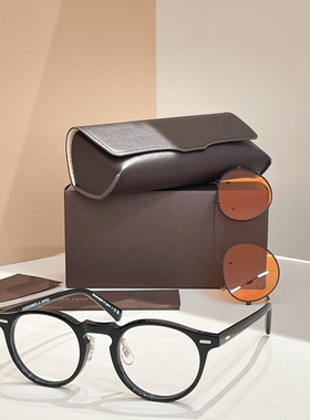 日系OP复古圆形板材近视墨镜框