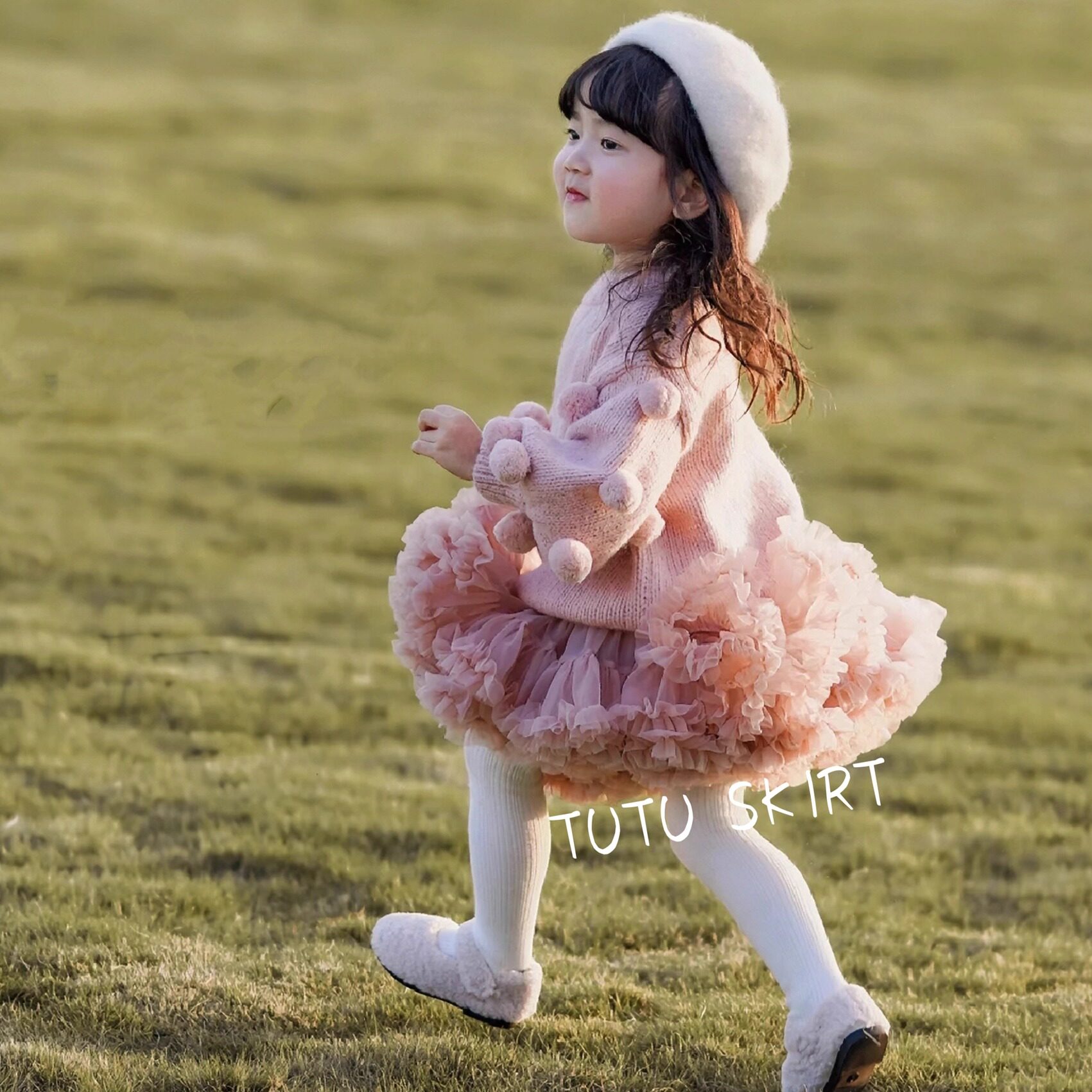 女童粉色蓬蓬裙套装女孩生日礼服蛋糕半身裙tutu裙套装春秋2026新