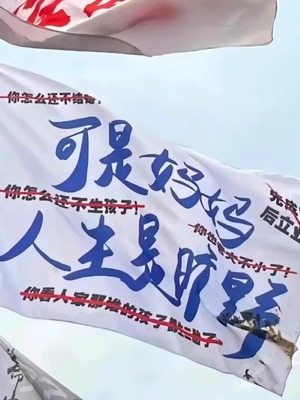 人生是旷野可是妈妈我不想结婚旅游登山音乐节旗帜定制大旗网红打