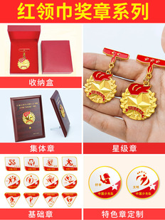 红领巾奖章争章卡手册印章贴纸一星章集体章基础章二星章徽章三星章小学生少先队勋章套装收纳盒个人校园批发