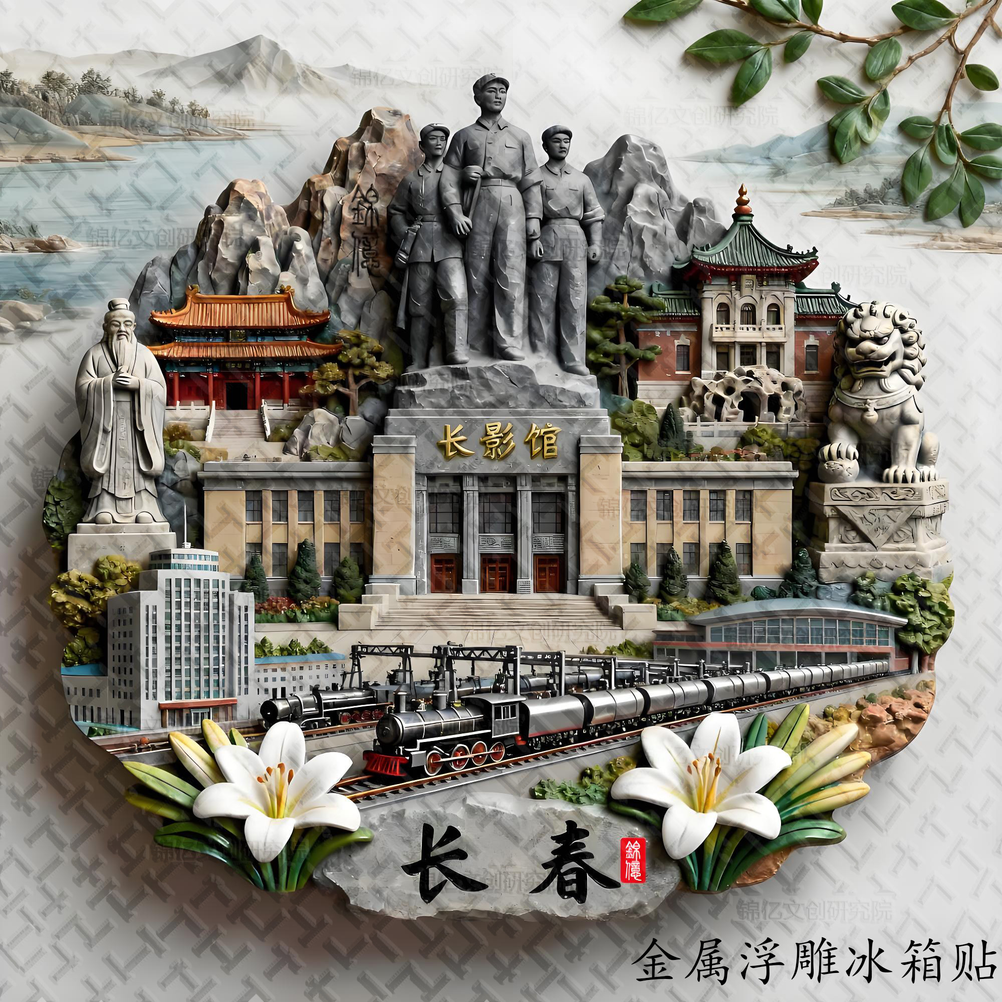 长春金属立体浮雕冰箱贴