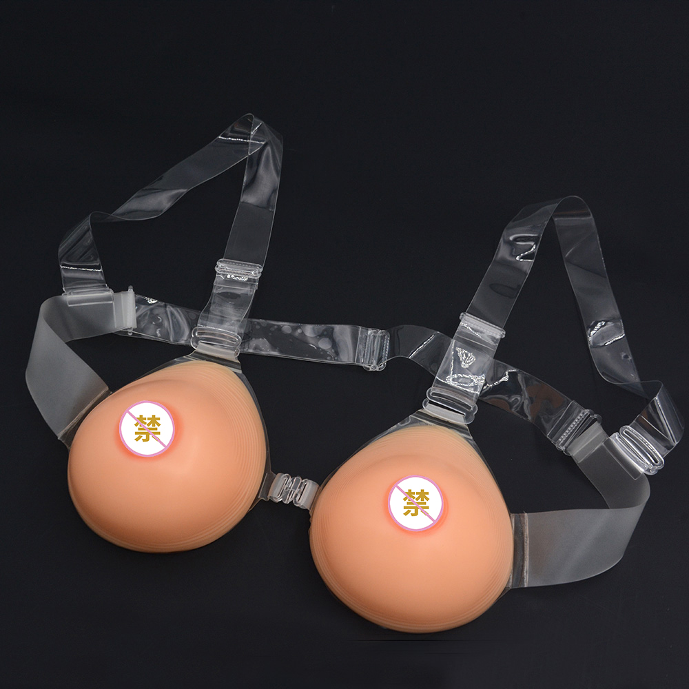 SBT变装硅胶义乳伪娘连体肩带水滴假乳房性感假胸内衣便装义乳