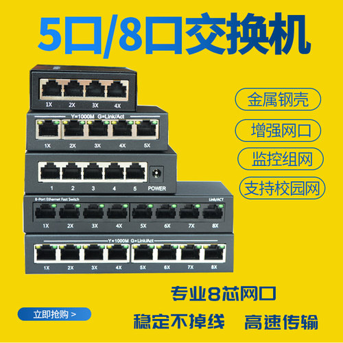 锐闪五八分配全端宽带百兆交换机