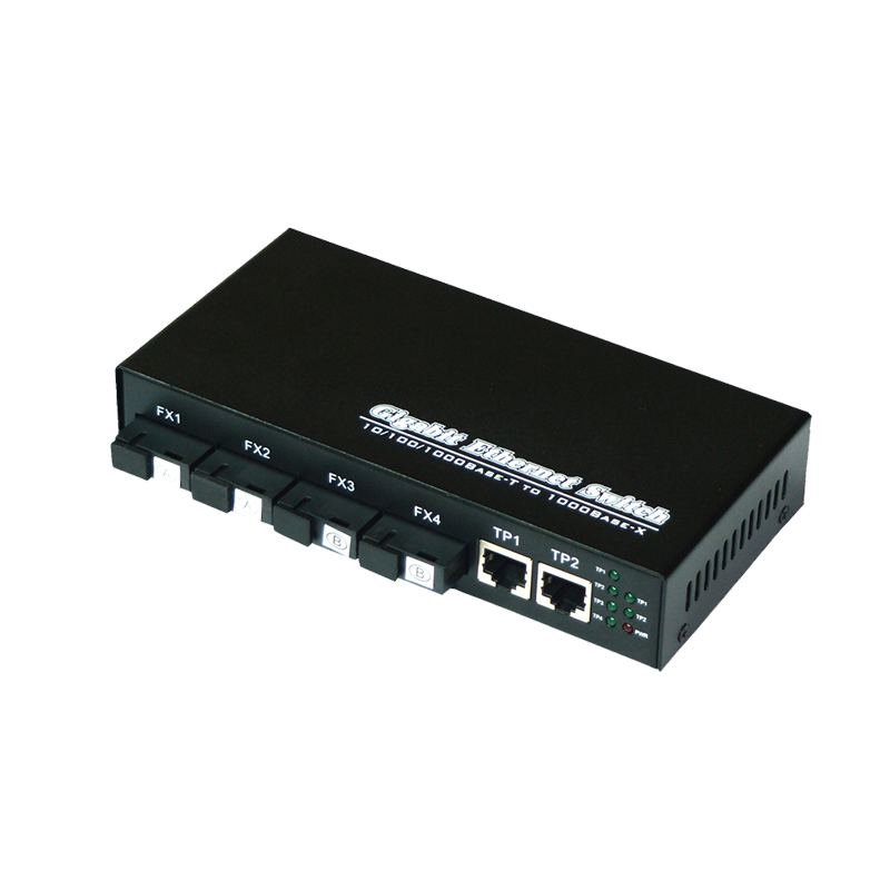 锐闪 千兆4光3电光纤收发器 光纤交换机 单模单纤光电转换器 4光8电 1电 2电汇聚级联串联单模双纤SC