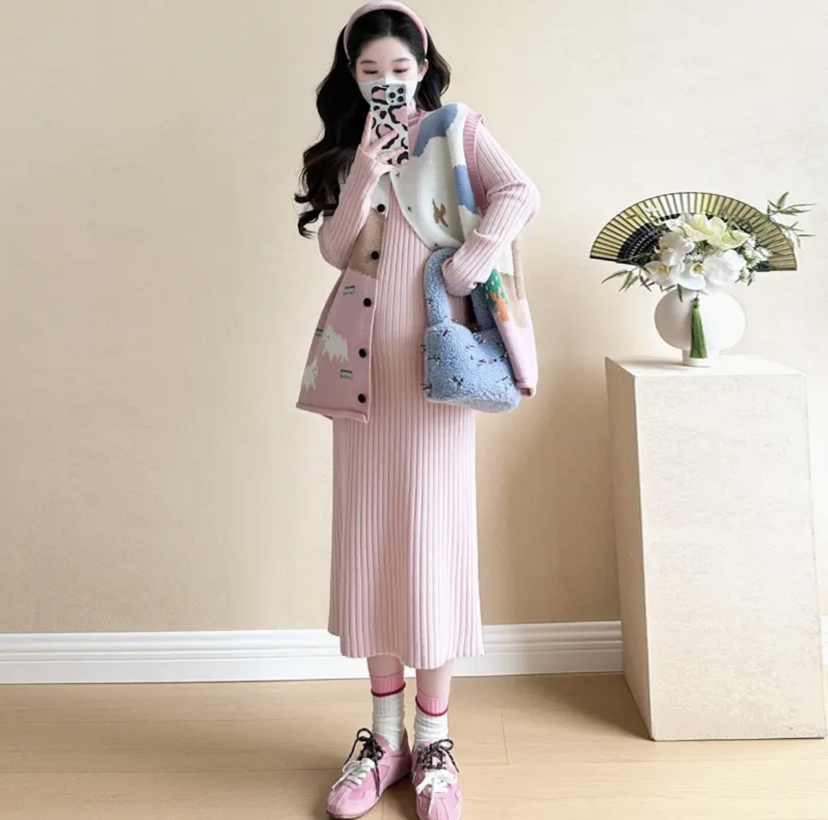 2025春款新款韩版宽松慵懒风针织马甲背心女外搭叠穿毛衣坎肩上衣