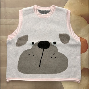 2025新款针织马甲女外穿宽松慵懒风毛衣背心坎肩无袖上衣马夹