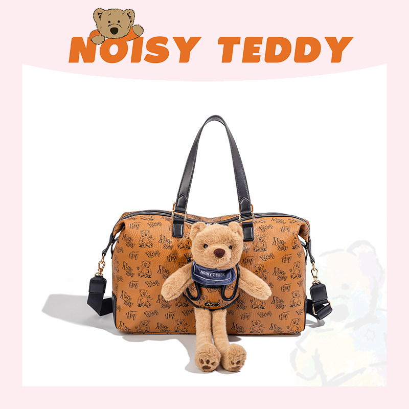 NOISY TEDDY明星同款小熊旅行包女2025新款大容量休闲单肩手提包