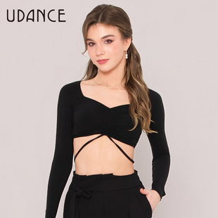 舞衣系带露背长袖 上衣AMD01 摩登舞国标舞新款 UDANCE高端时尚