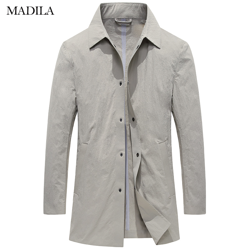 玛帝拉男装春秋新款轻薄翻领风衣