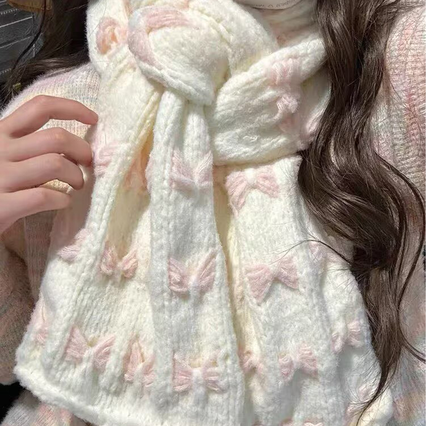 棉花糖围巾毛线手工diy材料包