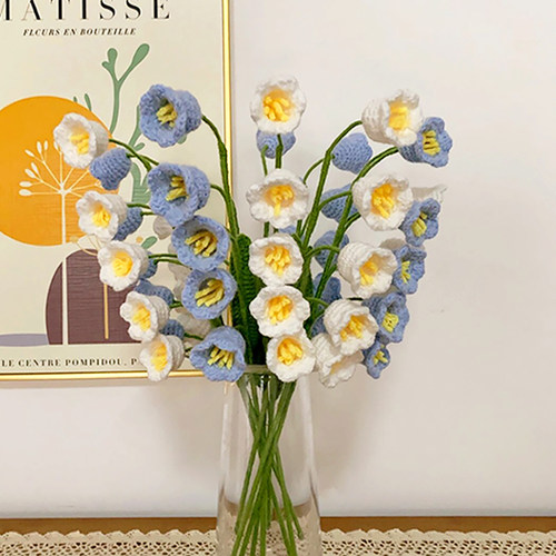 手工编织铃兰花成品自制花束礼物