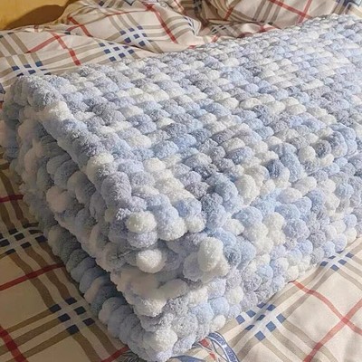 球球线手工编织毛毯加厚盖毯