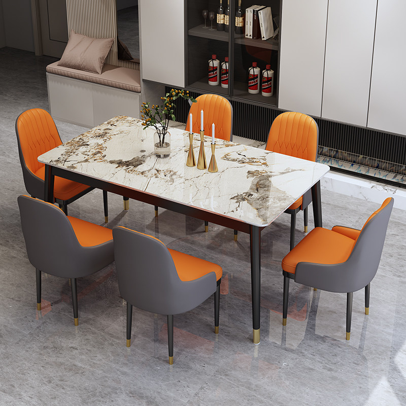 北欧岩板餐桌家用小户型简约现代轻奢风大理石餐桌椅组合吃饭桌子|msdalam kategori perabot kediaman, of Tables, meja makan - dari Buy2taobao.com untuk memberikan perkhidmatan ejen Taobao profesional membeli