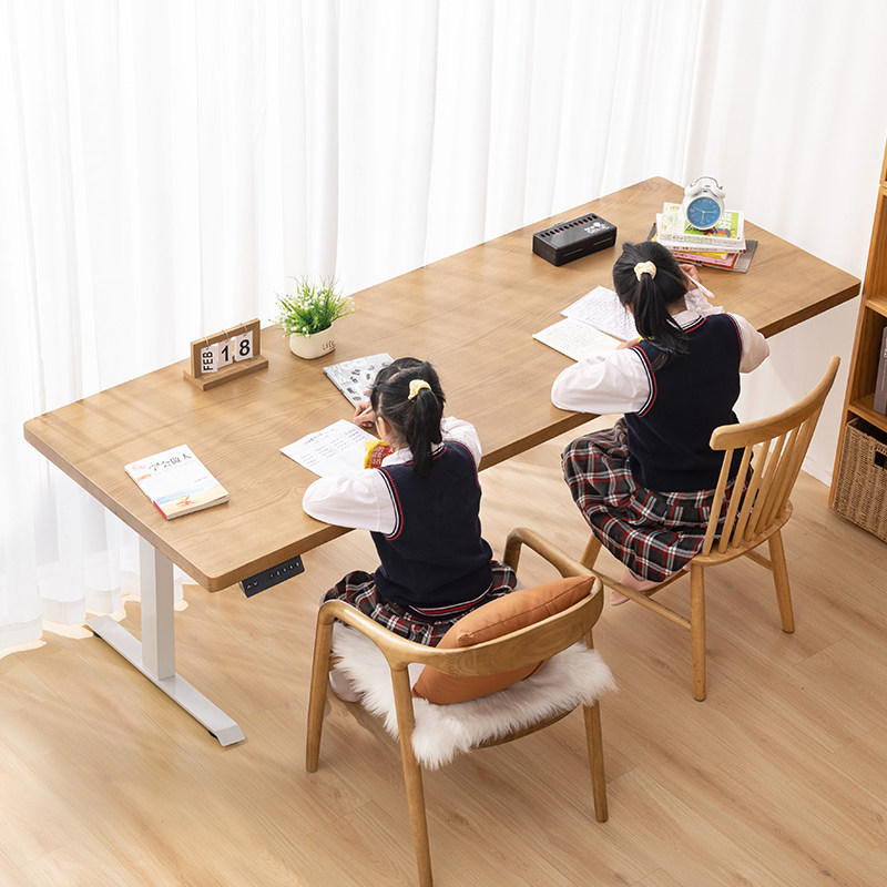 电动升降桌可调节实木电脑桌儿童家用办公写字台学习桌双人书桌,住宅家具,电动升降桌,淘宝优惠券,粉丝福利购,淘宝优惠卷