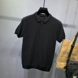 Трендовая плетеная шелковая модная летняя трикотажная футболка polo, короткий рукав, облегающий крой, с рукавом