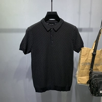 Трендовая плетеная шелковая модная летняя трикотажная футболка polo, короткий рукав, облегающий крой, с рукавом