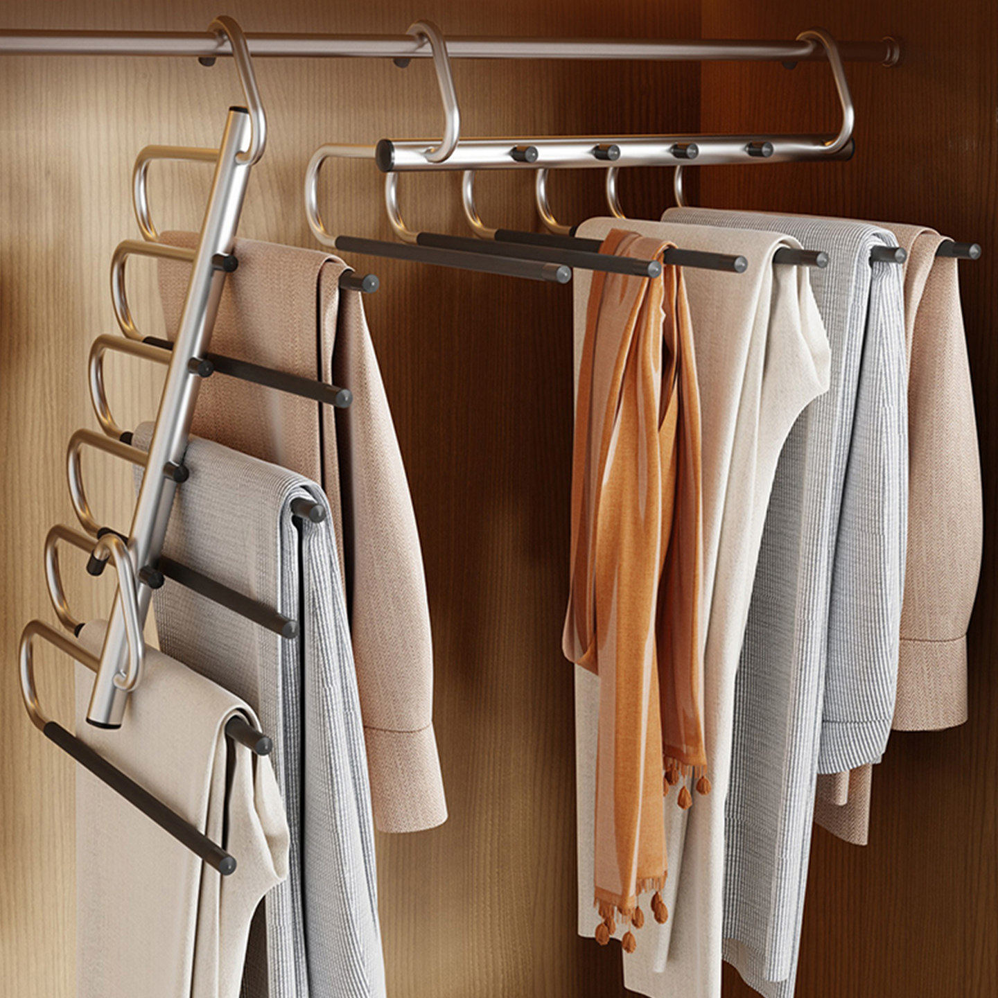 折叠裤架家用裤夹衣架专用多层多功能裤挂架无痕防滑裤子收纳神器,住宅家具,伸缩衣/裤架,淘宝优惠券,粉丝福利购,淘宝优惠卷