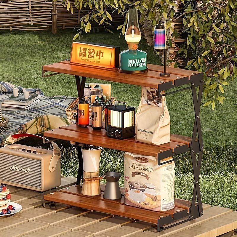 桌面置物架可折叠办公桌杯架铁艺咖啡杯茶水间台面露营桌整理架子