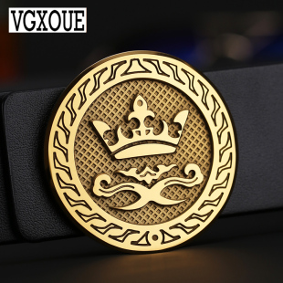 VGXOUE手工头层牛皮皮带真皮男士 带 腰带商务休闲钨钢平滑扣中年裤